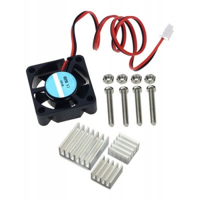 Kit 3 Dissipador de calor autoadesivo + 1 cooler para Raspberry Pi3